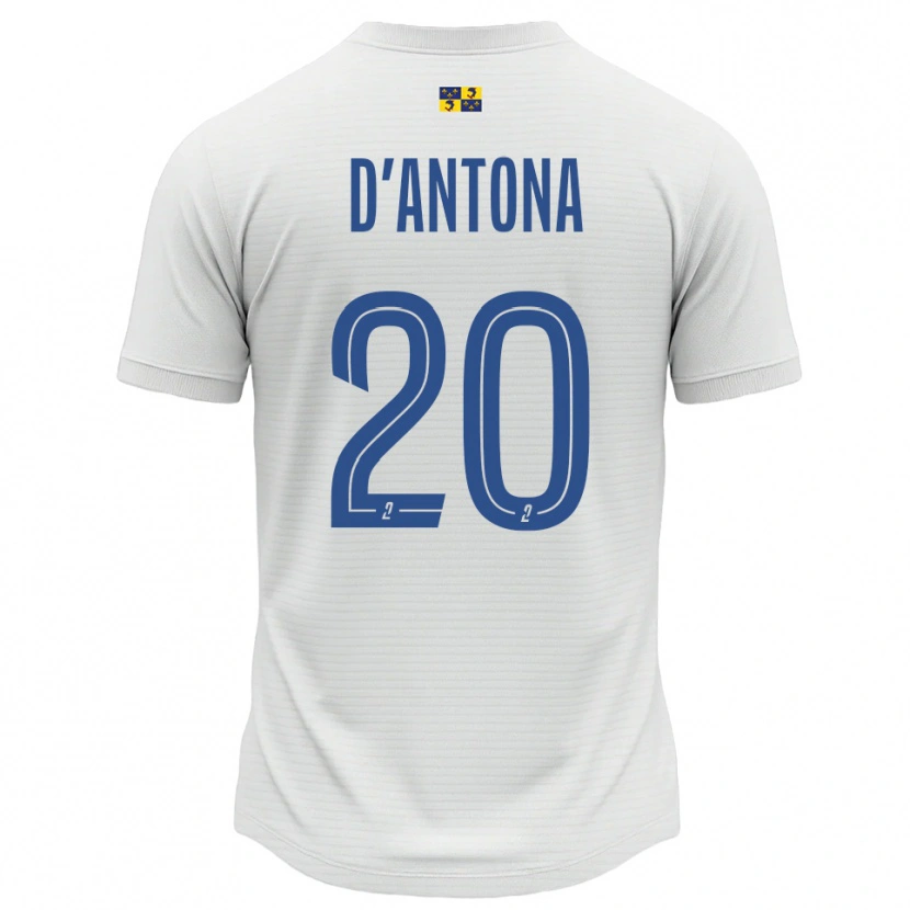 Danxen Hombre Camiseta Mattéo D'antona #20 Blanco Azul 2ª Equipación 2025/26 La Camisa