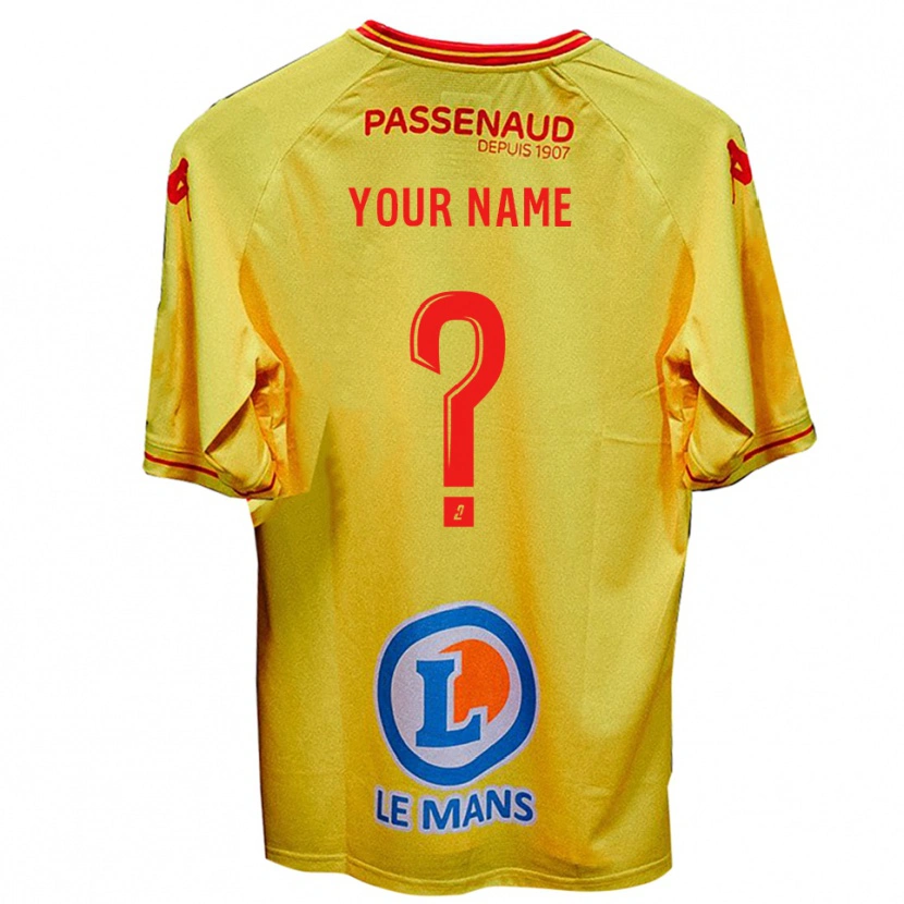 Danxen Hombre Camiseta Su Nombre #0 Amarillo 2ª Equipación 2025/26 La Camisa