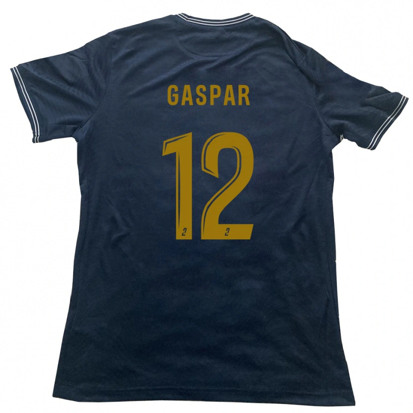 Danxen Hombre Camiseta Jordy Gaspar #12 Azul Marino Oro 2ª Equipación 2025/26 La Camisa