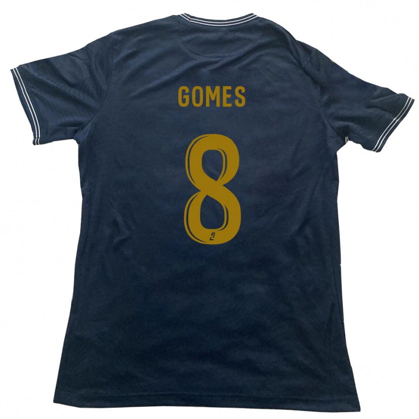 Danxen Hombre Camiseta Tom Gomes #8 Azul Marino Oro 2ª Equipación 2025/26 La Camisa