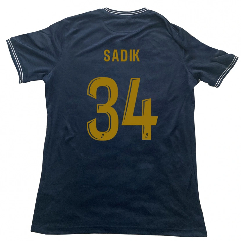 Danxen Hombre Camiseta Omar Sadik #34 Azul Marino Oro 2ª Equipación 2025/26 La Camisa