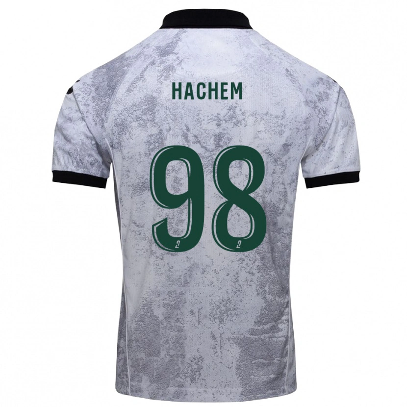 Danxen Hombre Camiseta Ryad Hachem #98 Blanco Negro 2ª Equipación 2025/26 La Camisa