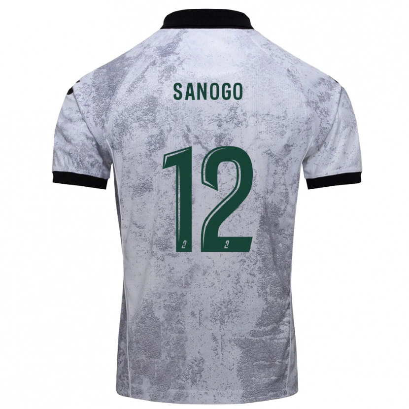 Danxen Hombre Camiseta Aboudramane Sanogo #12 Blanco Negro 2ª Equipación 2025/26 La Camisa