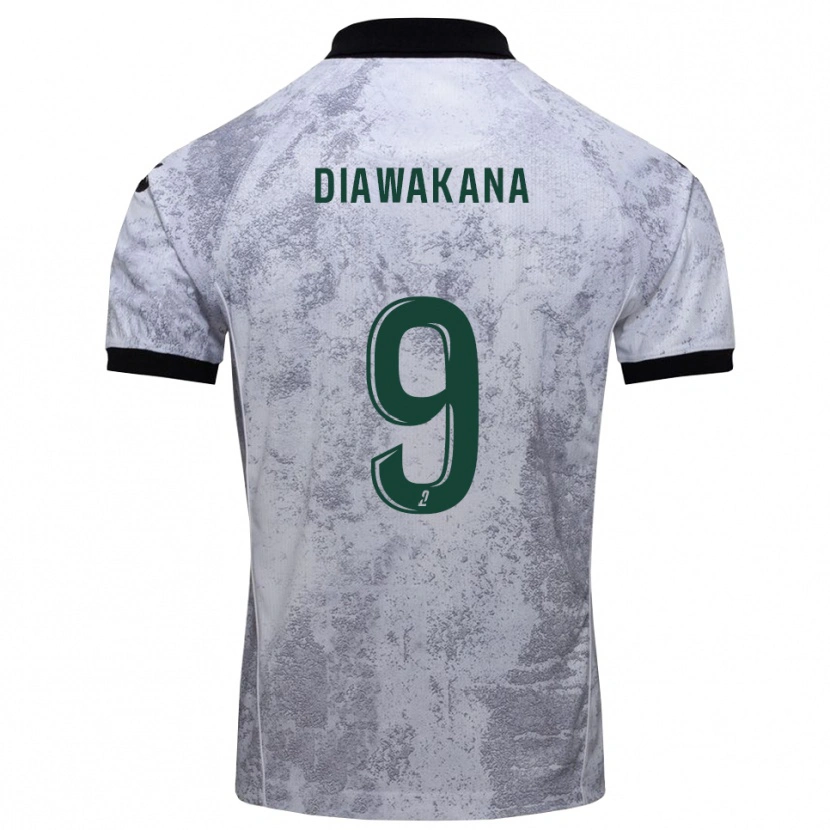 Danxen Hombre Camiseta Malik Diawakana #9 Blanco Negro 2ª Equipación 2025/26 La Camisa