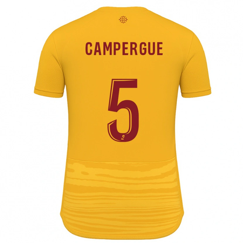 Danxen Hombre Camiseta Raphaël Campergue #5 Naranja Borgoña 2ª Equipación 2025/26 La Camisa
