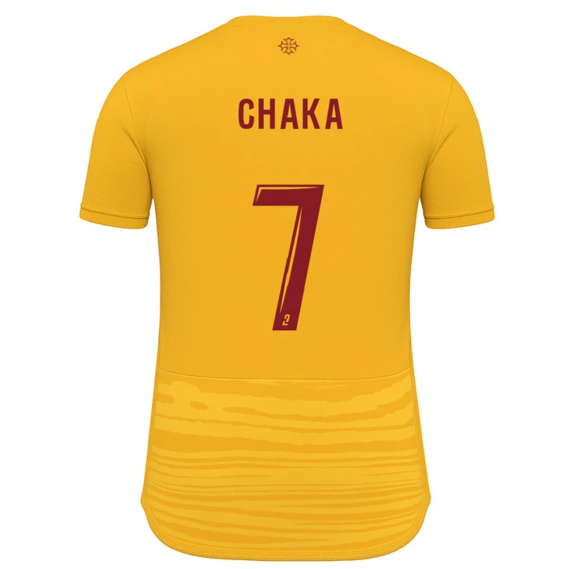 Danxen Hombre Camiseta Kaël Chaka #7 Naranja Borgoña 2ª Equipación 2025/26 La Camisa