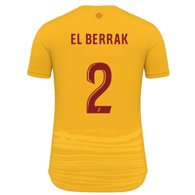 Danxen Hombre Camiseta Nael El Berrak #2 Naranja Borgoña 2ª Equipación 2025/26 La Camisa