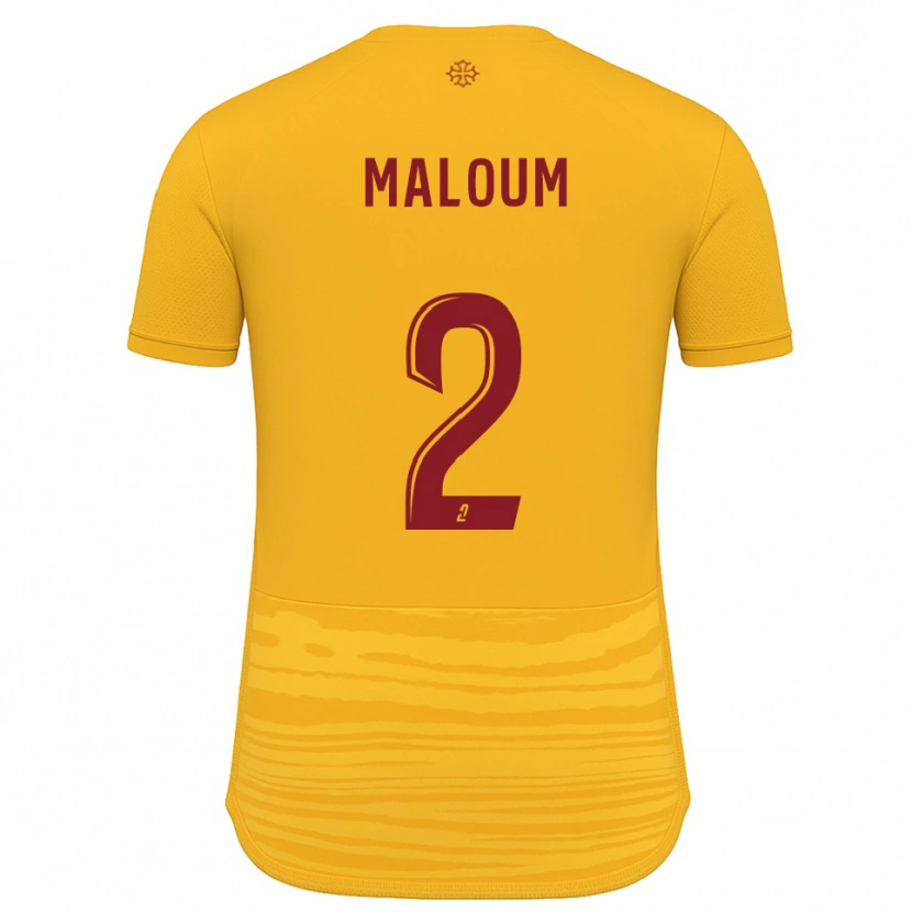 Danxen Hombre Camiseta Bilal Maloum #2 Naranja Borgoña 2ª Equipación 2025/26 La Camisa