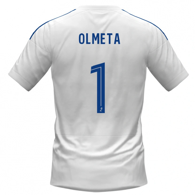 Danxen Hombre Camiseta Lisandru Olmeta #1 Blanco Azul 2ª Equipación 2025/26 La Camisa