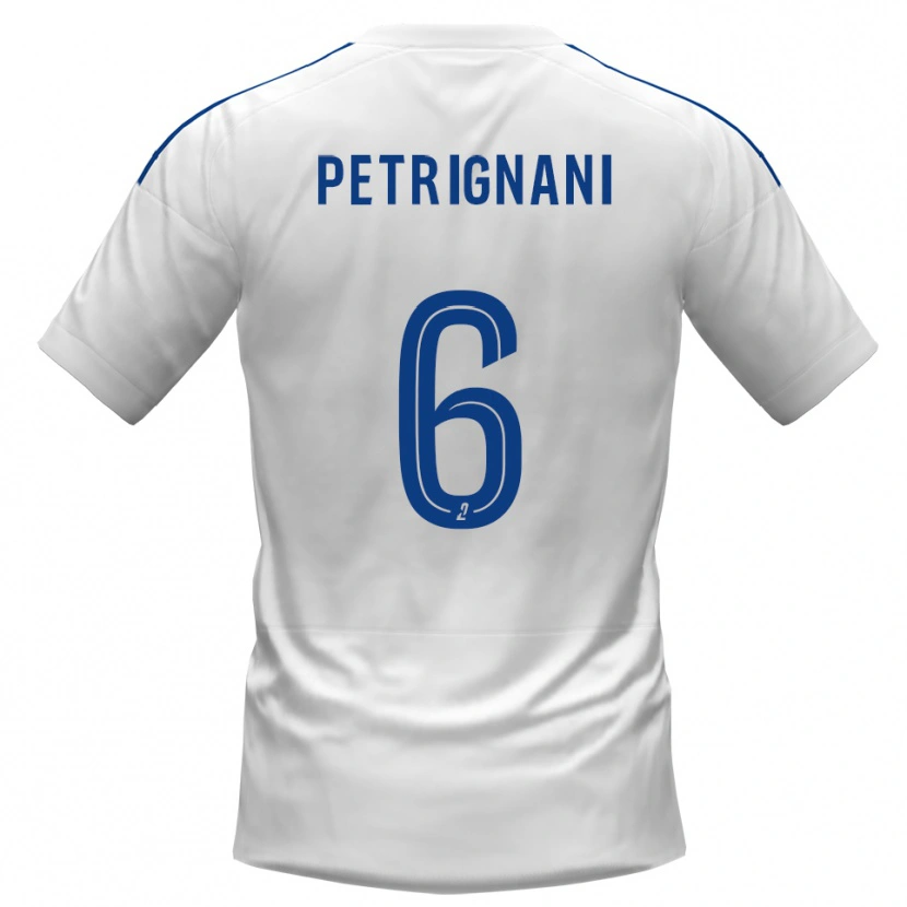Danxen Hombre Camiseta Matteo Petrignani #6 Blanco Azul 2ª Equipación 2025/26 La Camisa
