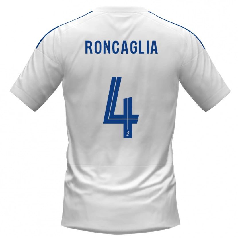 Danxen Hombre Camiseta Anthony Roncaglia #4 Blanco Azul 2ª Equipación 2025/26 La Camisa