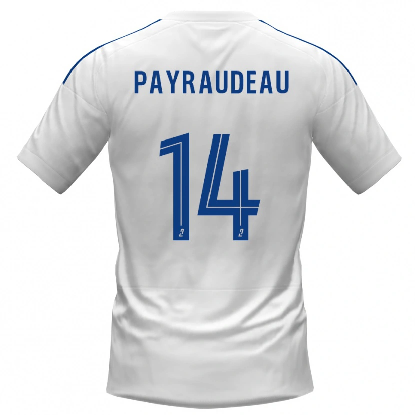 Danxen Hombre Camiseta Leny Payraudeau #14 Blanco Azul 2ª Equipación 2025/26 La Camisa