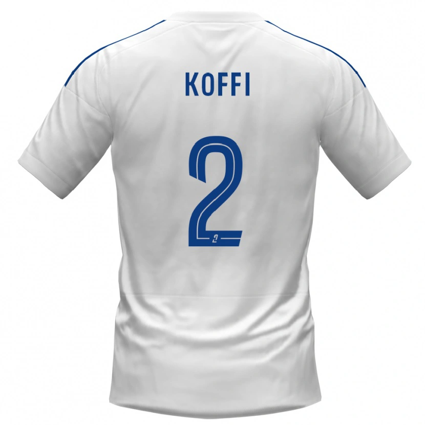 Danxen Hombre Camiseta Jean Koffi #2 Blanco Azul 2ª Equipación 2025/26 La Camisa