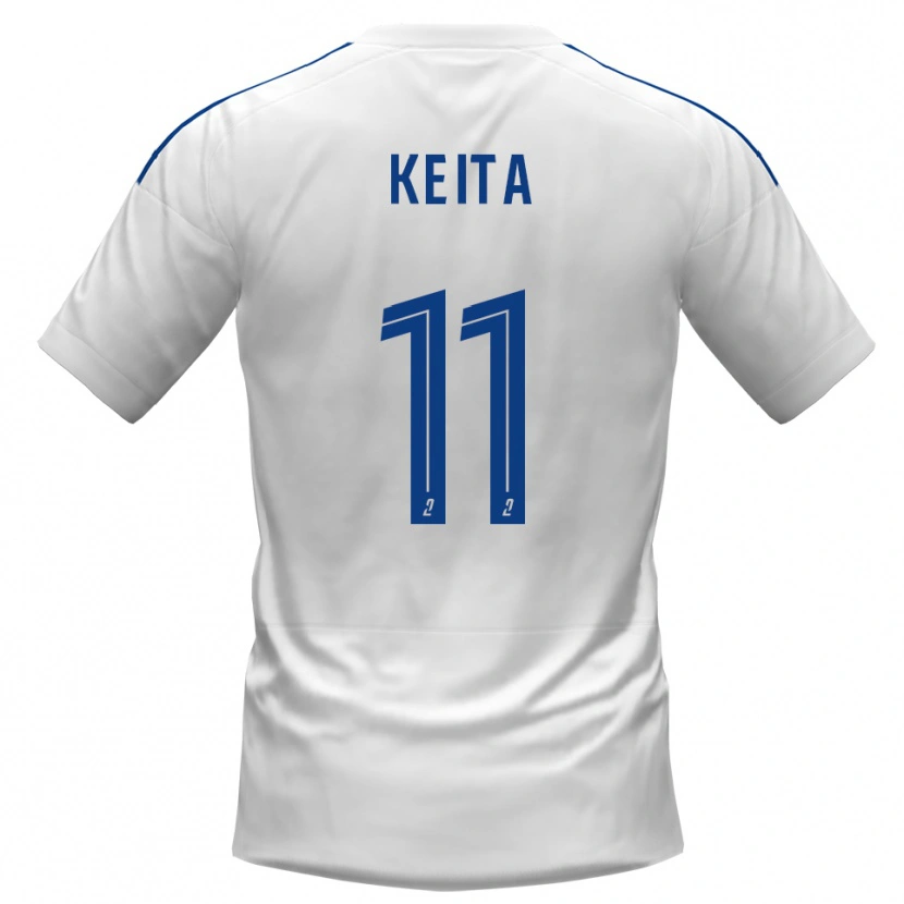 Danxen Hombre Camiseta Moussa Keita #11 Blanco Azul 2ª Equipación 2025/26 La Camisa