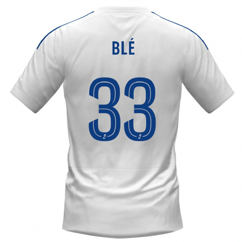 Danxen Hombre Camiseta Maxime Blé #33 Blanco Azul 2ª Equipación 2025/26 La Camisa