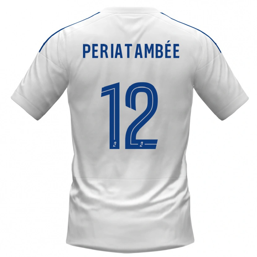 Danxen Hombre Camiseta Tanis Periatambée #12 Blanco Azul 2ª Equipación 2025/26 La Camisa