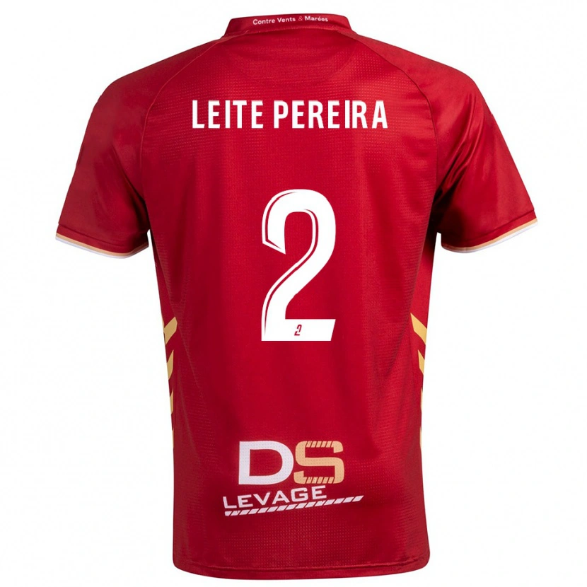 Danxen Hombre Camiseta Matéo Leite Pereira #2 Borgoña Oro 2ª Equipación 2025/26 La Camisa
