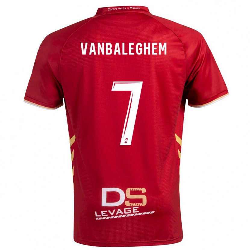 Danxen Hombre Camiseta Martin Vanbaleghem #7 Borgoña Oro 2ª Equipación 2025/26 La Camisa