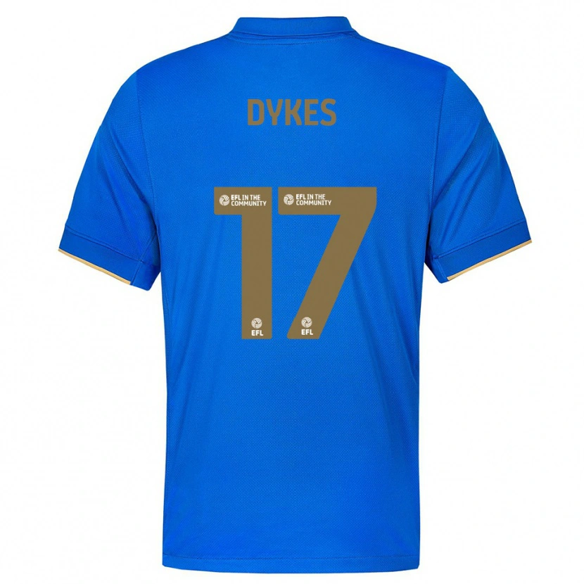 Danxen Mujer Camiseta Lyndon Dykes #17 Azul Oro 1ª Equipación 2025/26 La Camisa