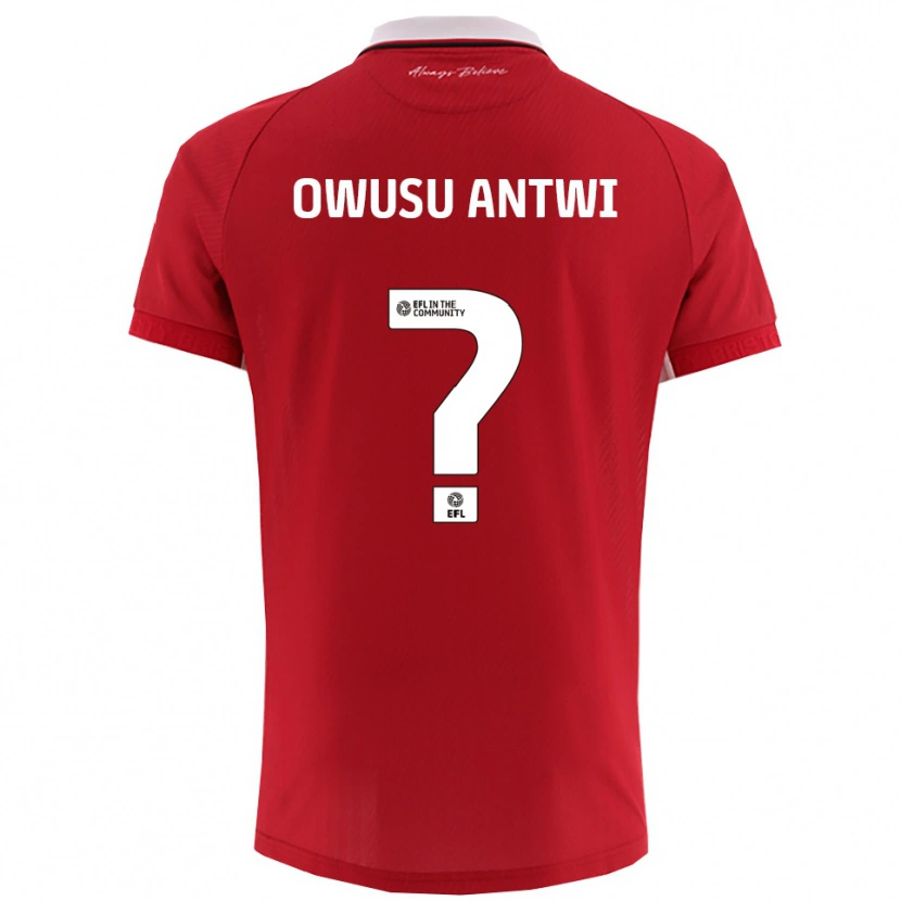 Danxen Mujer Camiseta Filbert Owusu-Antwi #0 Rojo Blanco 1ª Equipación 2025/26 La Camisa