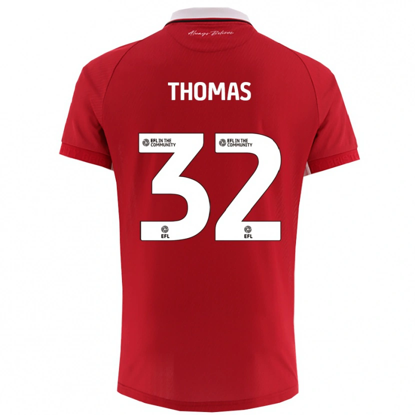Danxen Mujer Camiseta Lewis Thomas #32 Rojo Blanco 1ª Equipación 2025/26 La Camisa