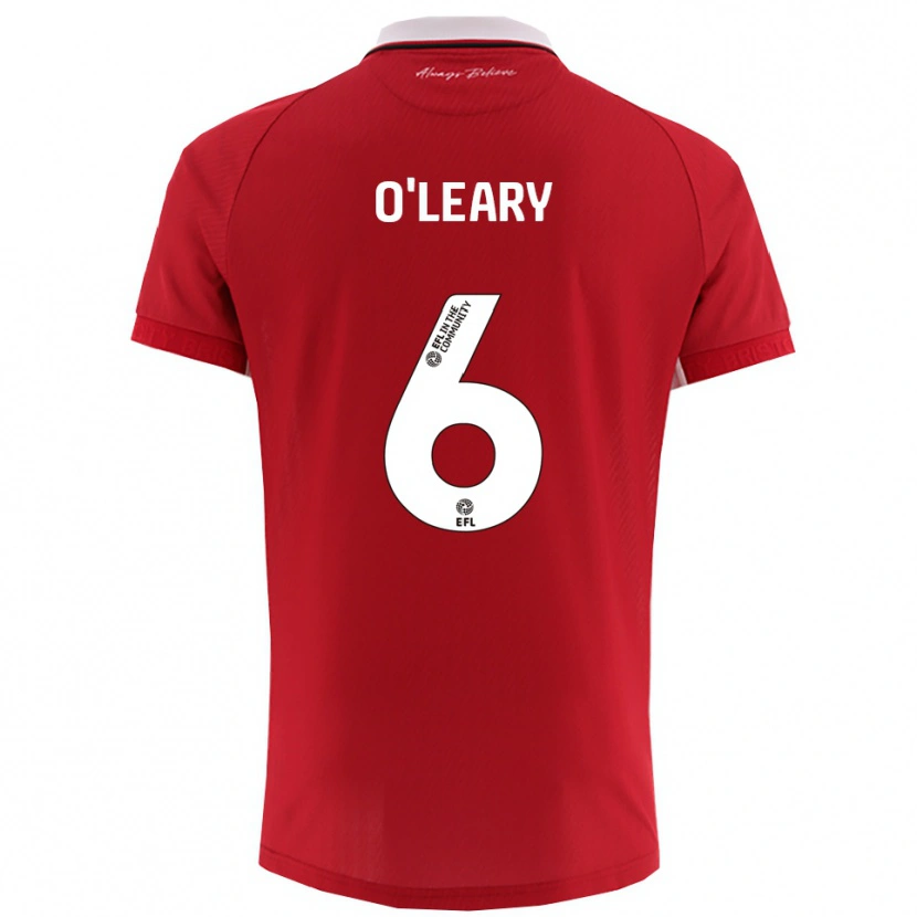 Danxen Mujer Camiseta Lia O'leary #6 Rojo Blanco 1ª Equipación 2025/26 La Camisa