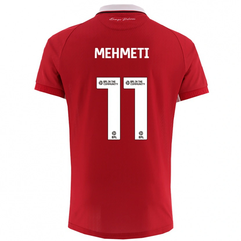 Danxen Mujer Camiseta Anis Mehmeti #11 Rojo Blanco 1ª Equipación 2025/26 La Camisa