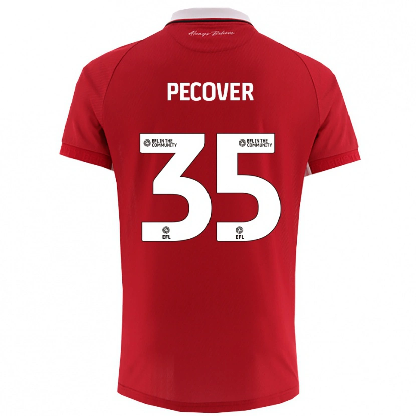 Danxen Mujer Camiseta Leo Pecover #35 Rojo Blanco 1ª Equipación 2025/26 La Camisa
