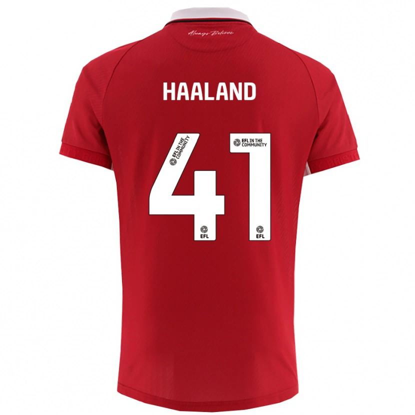 Danxen Mujer Camiseta Benedicte Haaland #41 Rojo Blanco 1ª Equipación 2025/26 La Camisa