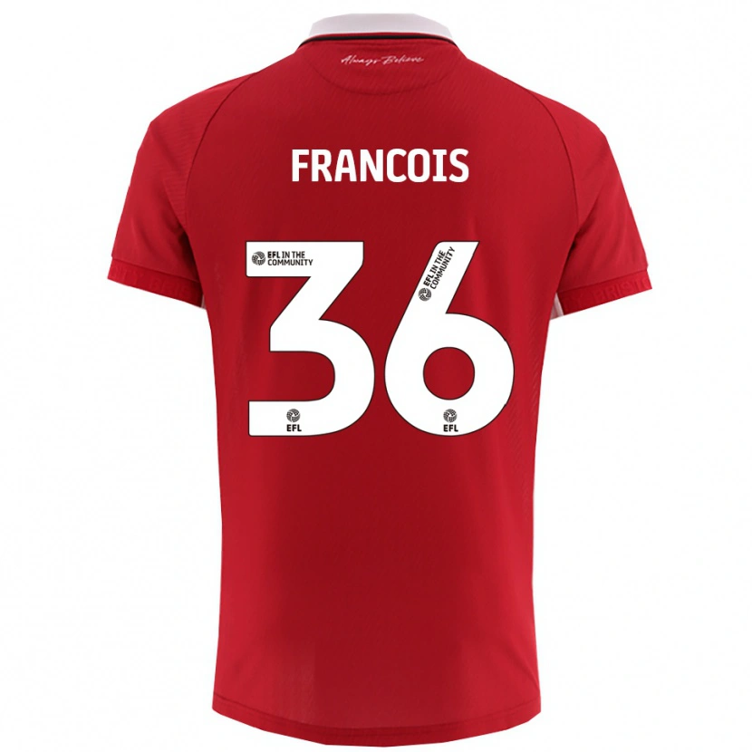 Danxen Mujer Camiseta Marlee Francois #36 Rojo Blanco 1ª Equipación 2025/26 La Camisa