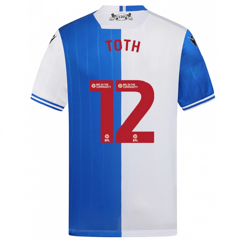 Danxen Mujer Camiseta Balázs Tóth #12 Azul Blanco 1ª Equipación 2025/26 La Camisa
