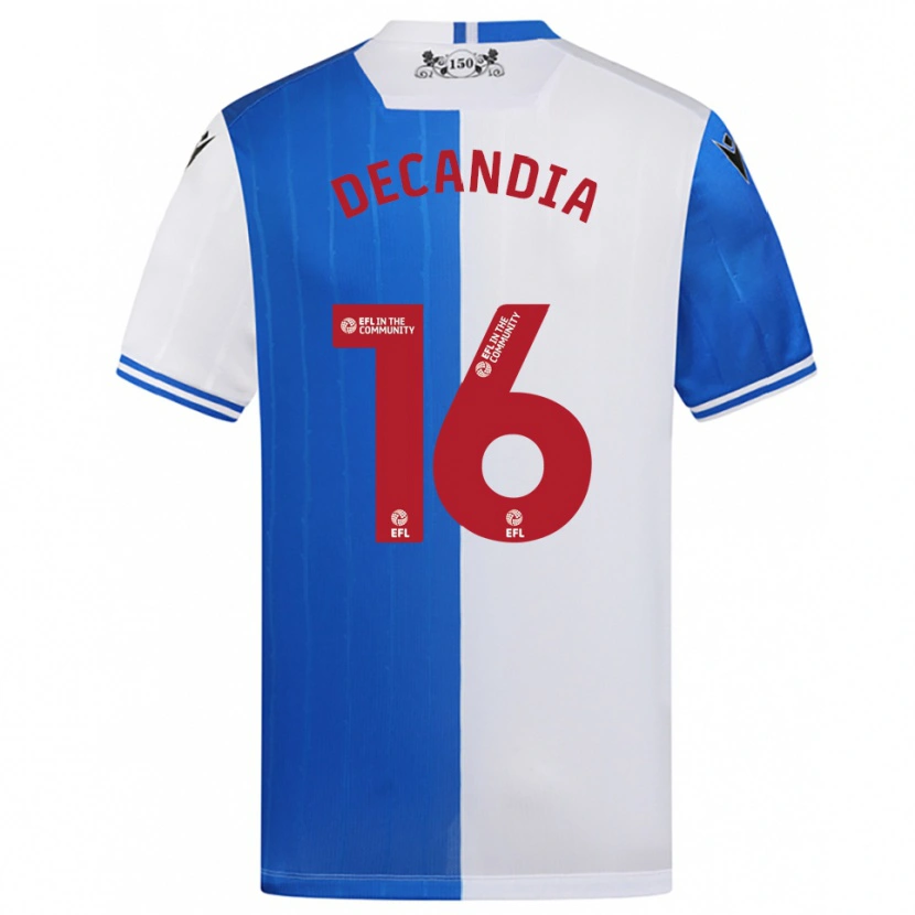 Danxen Mujer Camiseta Michael Decandia #16 Azul Blanco 1ª Equipación 2025/26 La Camisa