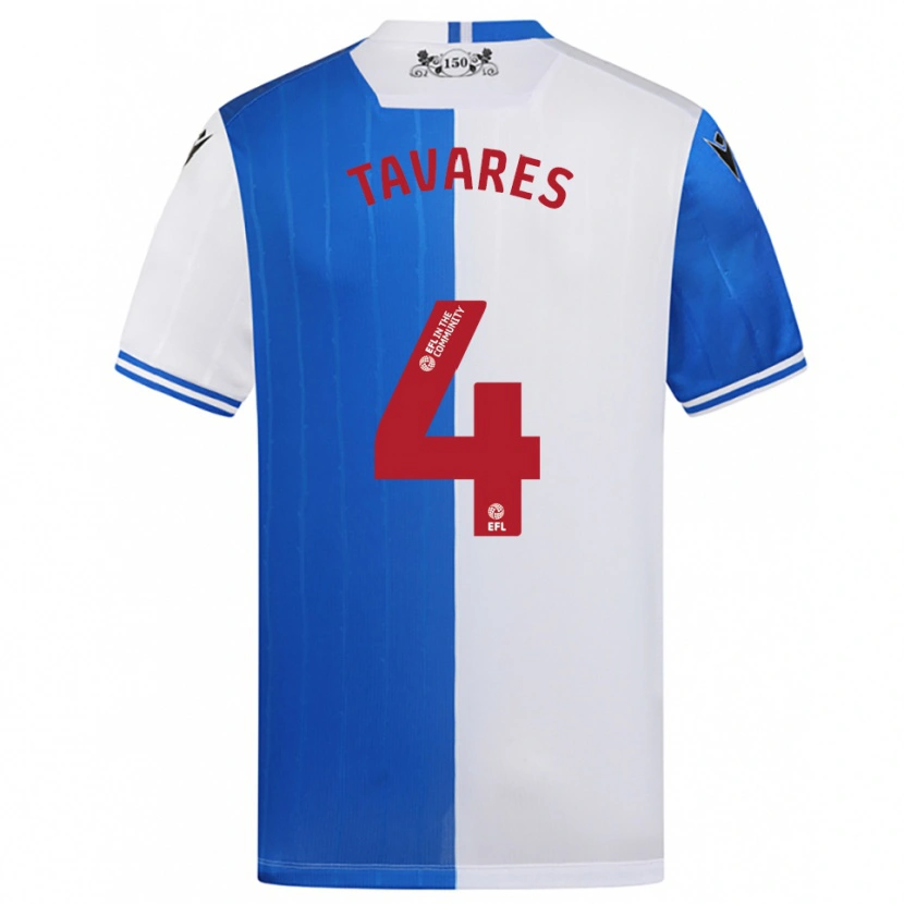 Danxen Mujer Camiseta Sidnei Tavares #4 Azul Blanco 1ª Equipación 2025/26 La Camisa