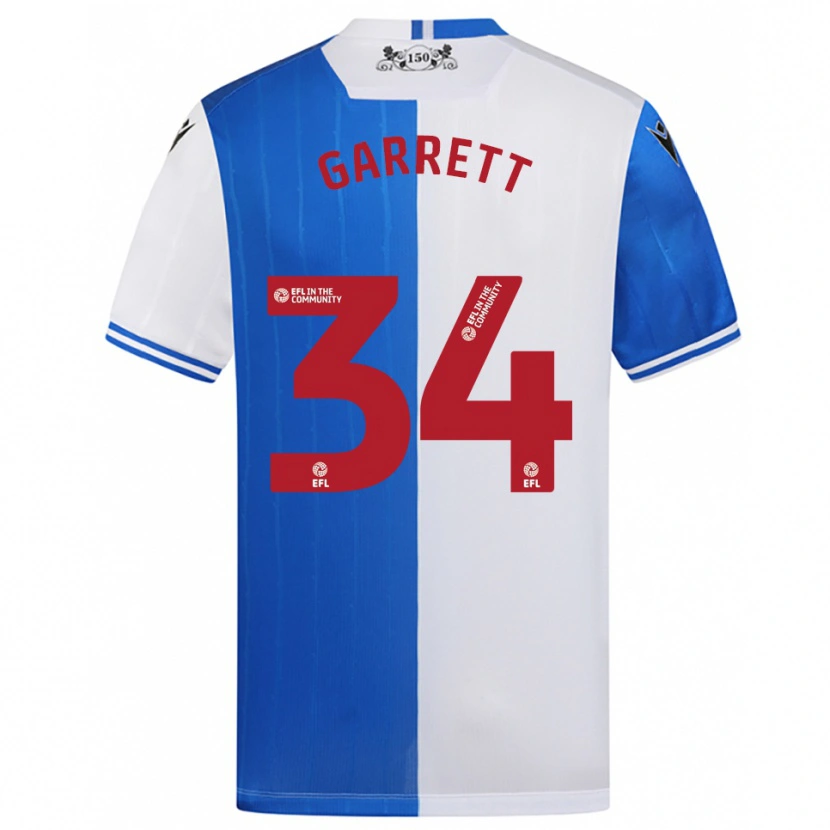 Danxen Mujer Camiseta Jake Garrett #34 Azul Blanco 1ª Equipación 2025/26 La Camisa