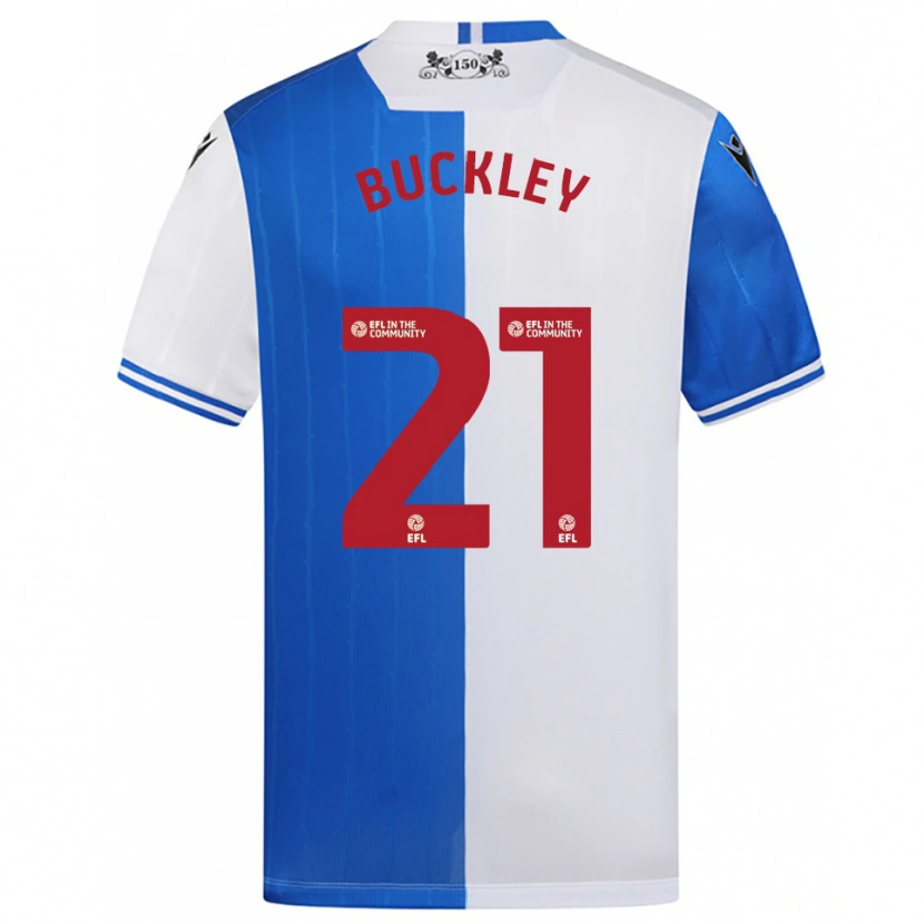 Danxen Mujer Camiseta John Buckley #21 Azul Blanco 1ª Equipación 2025/26 La Camisa