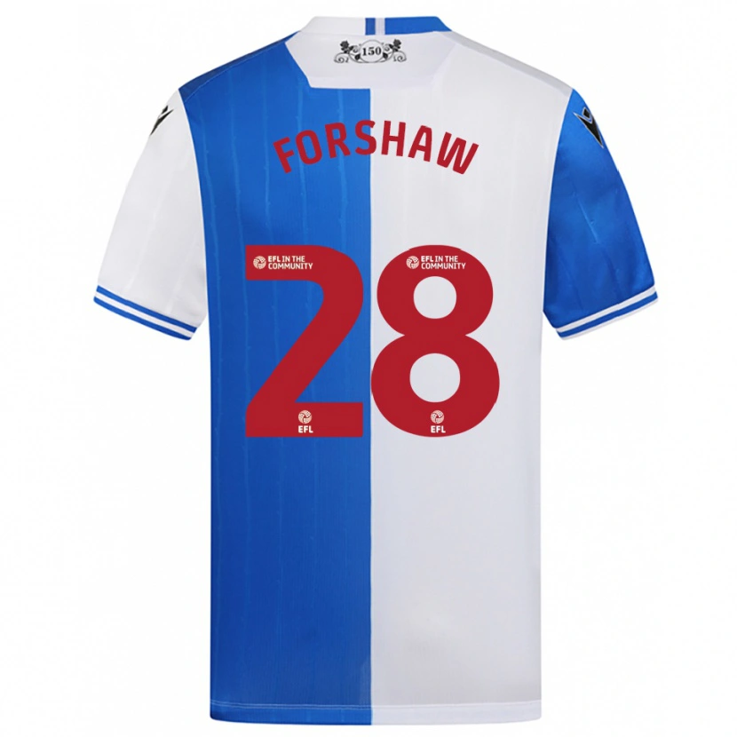 Danxen Mujer Camiseta Adam Forshaw #28 Azul Blanco 1ª Equipación 2025/26 La Camisa