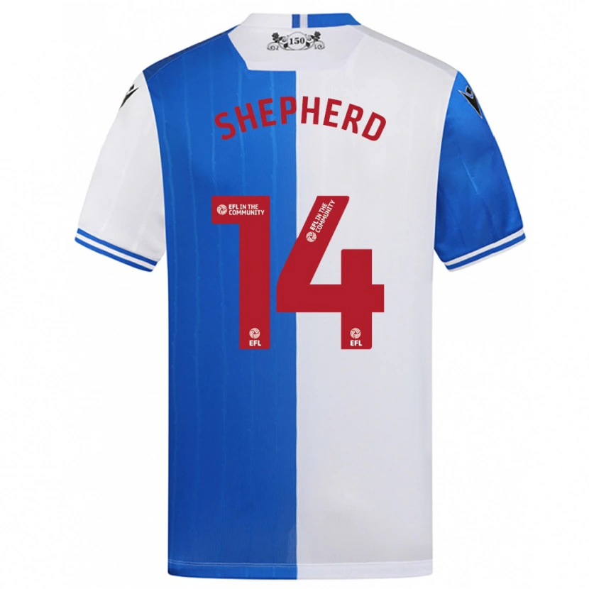 Danxen Mujer Camiseta Lucy Shepherd #14 Azul Blanco 1ª Equipación 2025/26 La Camisa