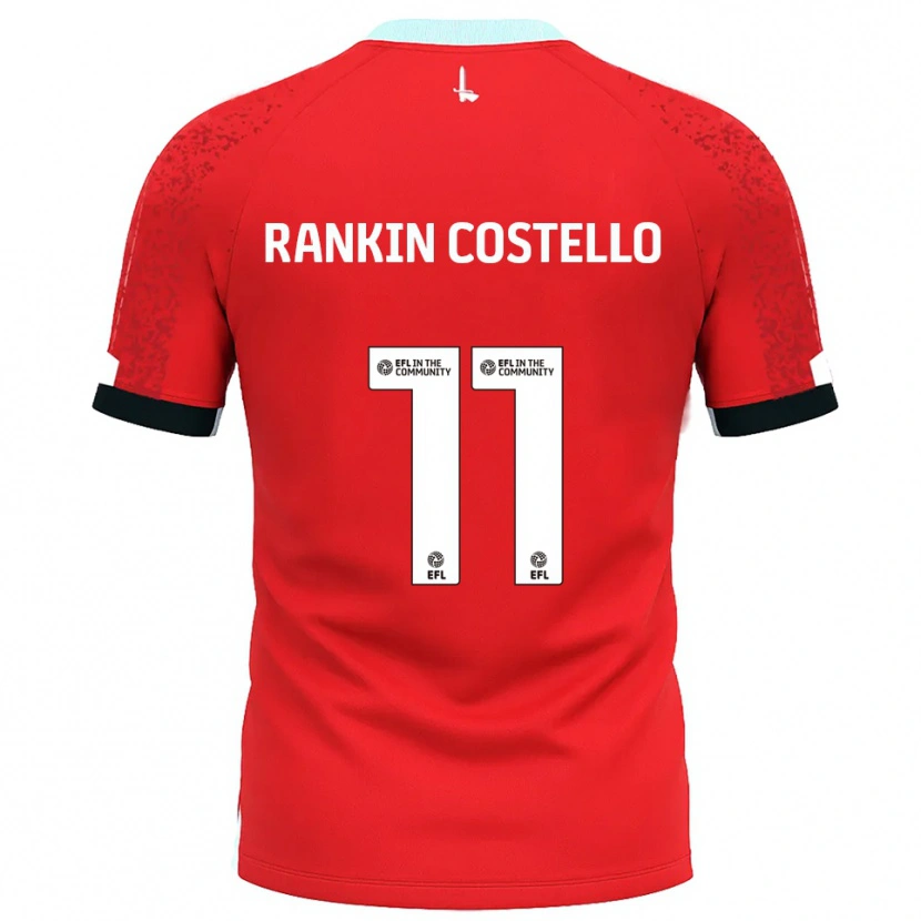 Danxen Mujer Camiseta Joe Rankin-Costello #11 Rojo Blanco 1ª Equipación 2025/26 La Camisa
