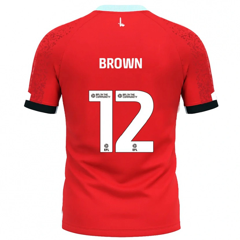 Danxen Mujer Camiseta Ethan Brown #12 Rojo Blanco 1ª Equipación 2025/26 La Camisa