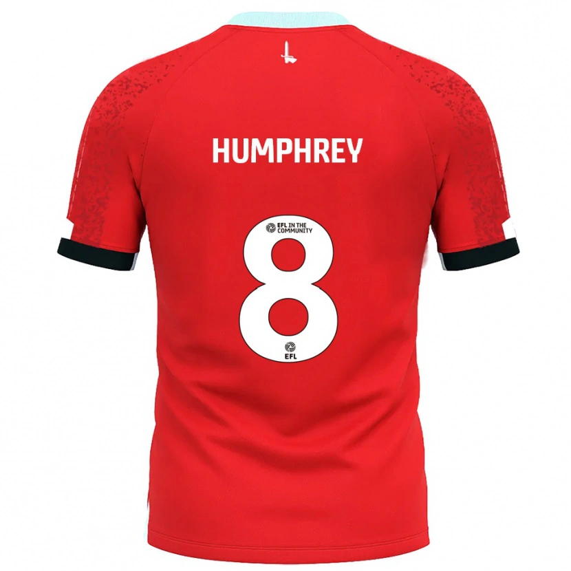 Danxen Mujer Camiseta Carla Humphrey #8 Rojo Blanco 1ª Equipación 2025/26 La Camisa