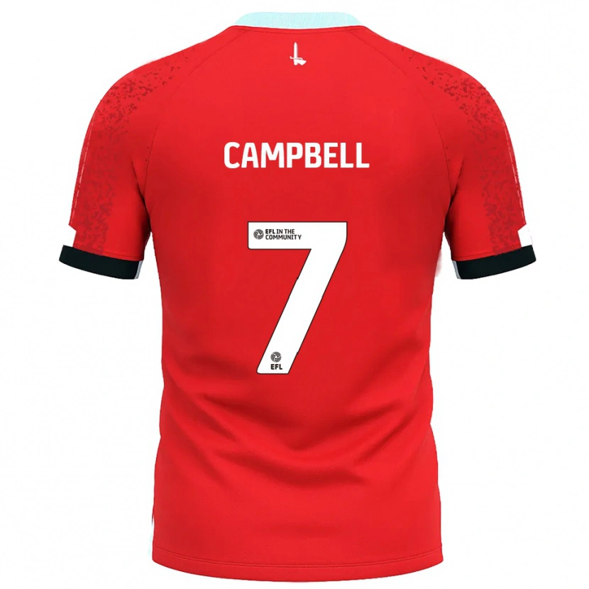 Danxen Mujer Camiseta Tyreece Campbell #7 Rojo Blanco 1ª Equipación 2025/26 La Camisa