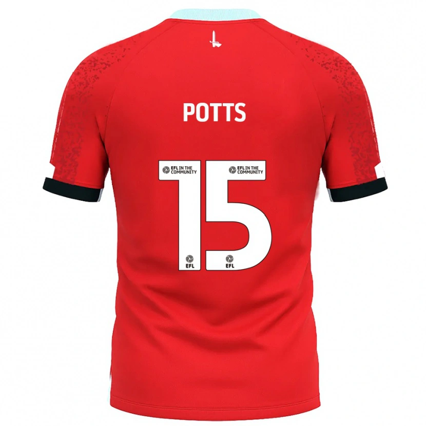 Danxen Mujer Camiseta Dan Potts #15 Rojo Blanco 1ª Equipación 2025/26 La Camisa