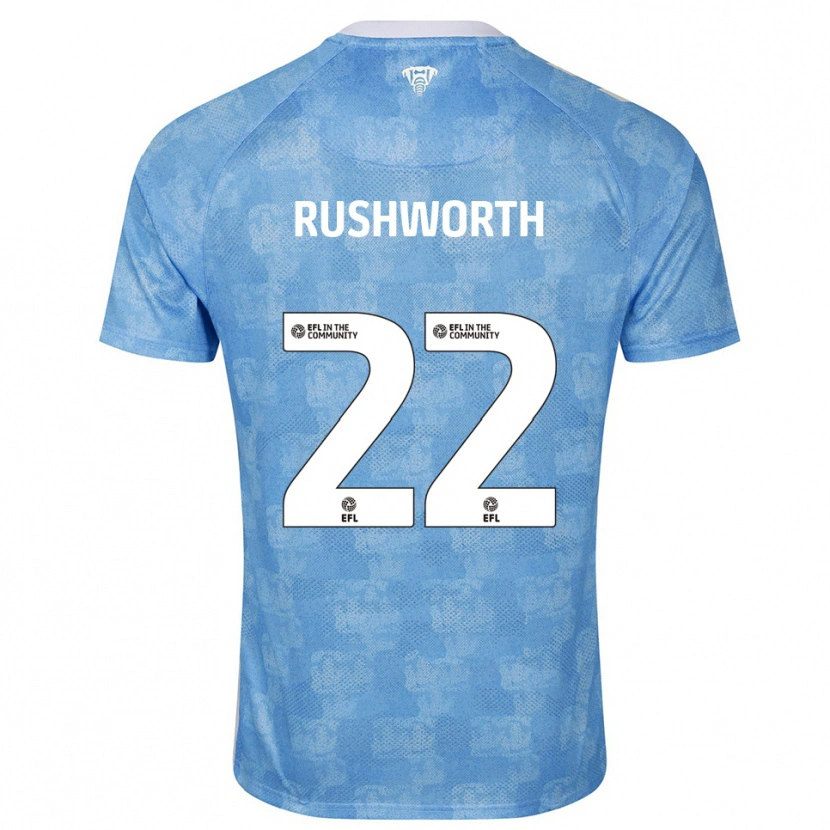 Danxen Mujer Camiseta Carl Rushworth #22 Azul Celeste Blanco 1ª Equipación 2025/26 La Camisa