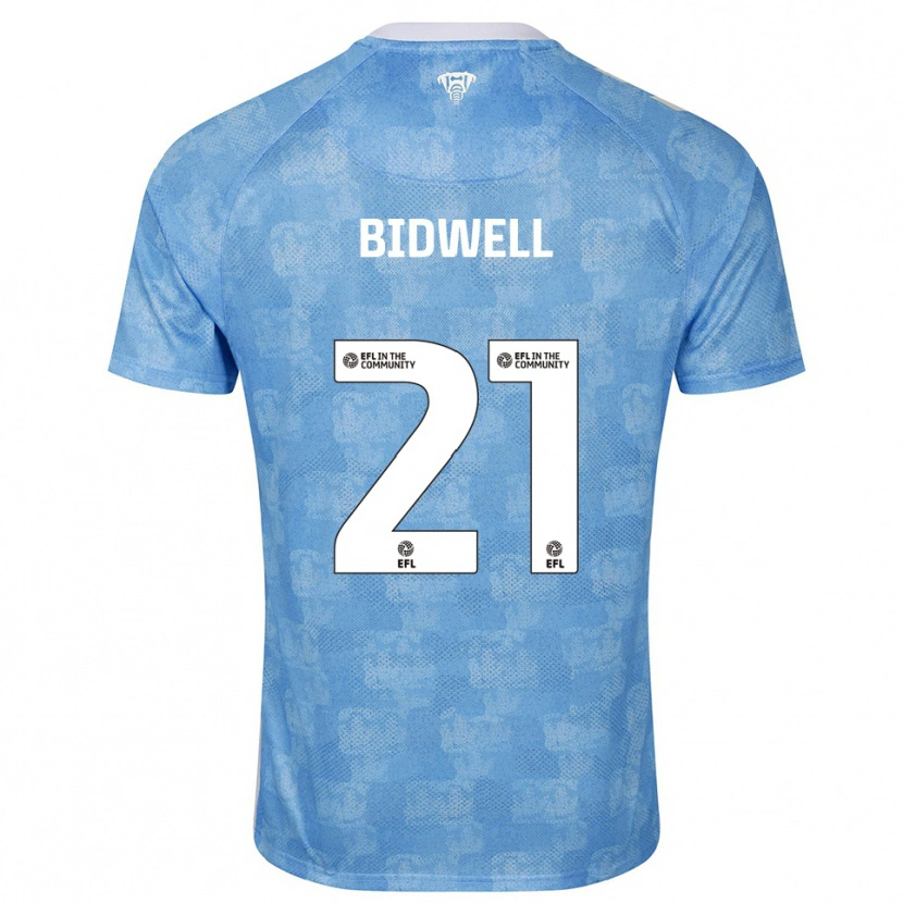 Danxen Mujer Camiseta Jake Bidwell #21 Azul Celeste Blanco 1ª Equipación 2025/26 La Camisa