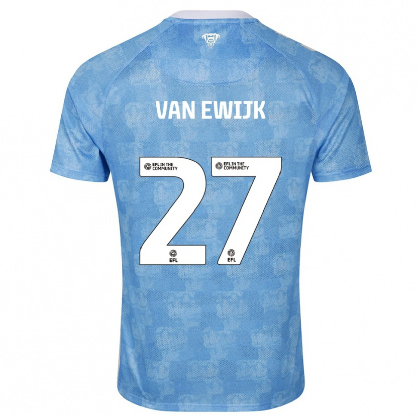 Danxen Mujer Camiseta Milan Van Ewijk #27 Azul Celeste Blanco 1ª Equipación 2025/26 La Camisa