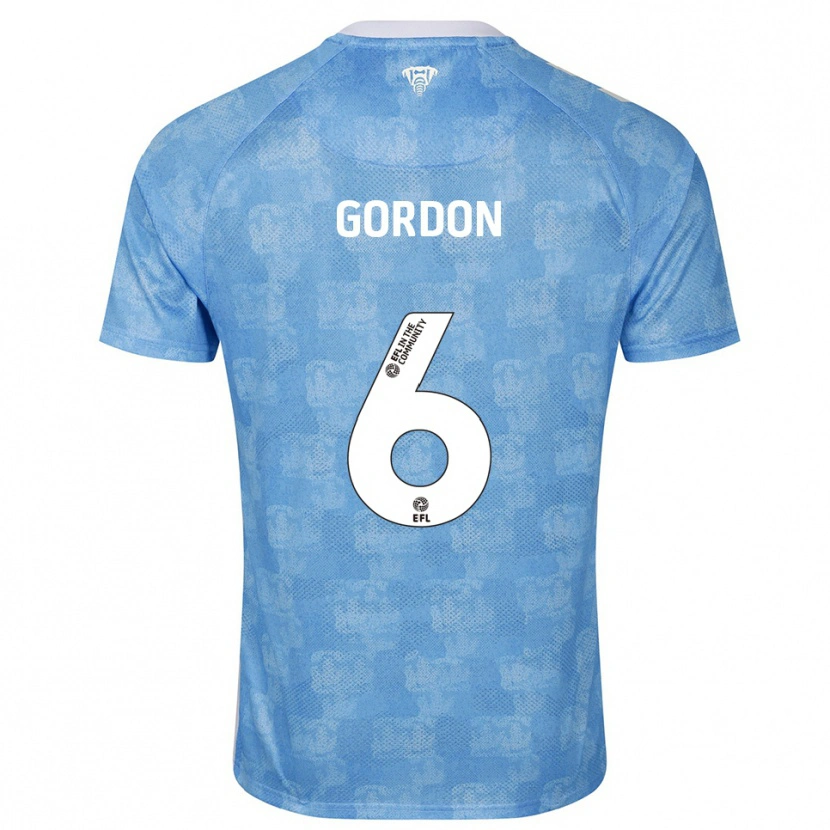 Danxen Mujer Camiseta Joshua Gordon #6 Azul Celeste Blanco 1ª Equipación 2025/26 La Camisa
