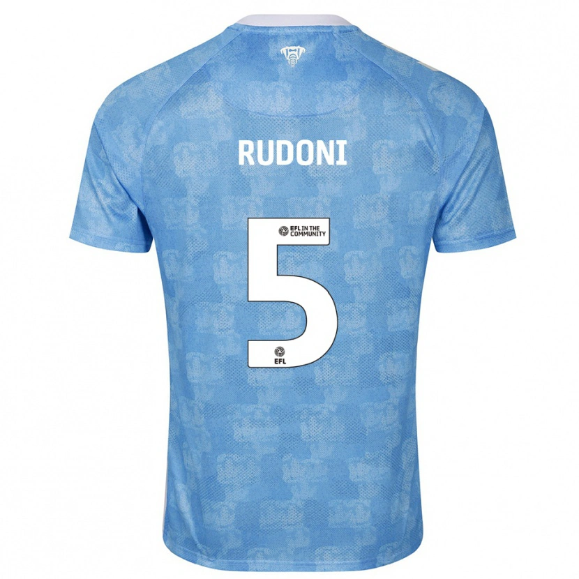 Danxen Mujer Camiseta Jack Rudoni #5 Azul Celeste Blanco 1ª Equipación 2025/26 La Camisa