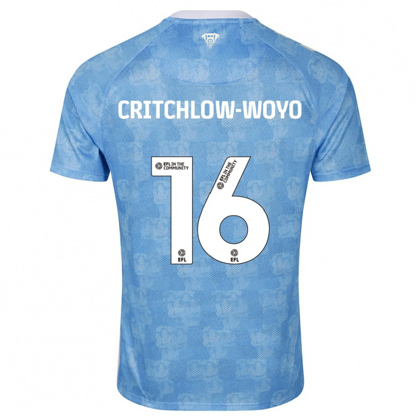 Danxen Mujer Camiseta Tionne Critchlow-Woyo #16 Azul Celeste Blanco 1ª Equipación 2025/26 La Camisa