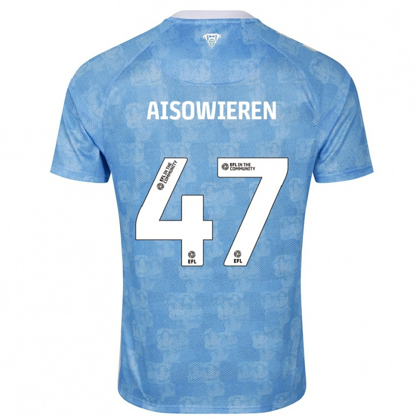 Danxen Mujer Camiseta Evan Eghosa Aisowieren #47 Azul Celeste Blanco 1ª Equipación 2025/26 La Camisa