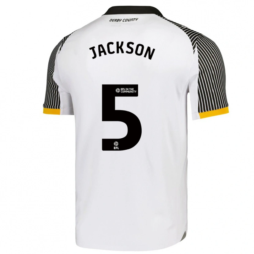 Danxen Mujer Camiseta Sarah Jackson #5 Blanco Negro 1ª Equipación 2025/26 La Camisa